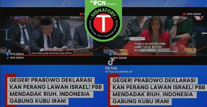 Menyesatkan: Prabowo Deklarasikan Gabung Iran Lawan Israel