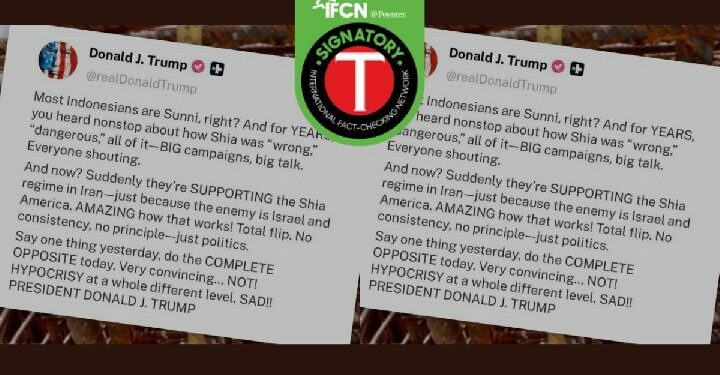 Keliru: Donald Trump Singgung Sunni dan Syiah di Indonesia terkait Dukungan ke Iran