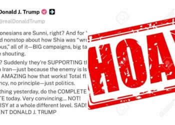 HOAKS! Donald Trump Provokasi Masyarakat Indonesia yang Sunni agar Tak Dukung Iran