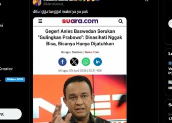 [CEK FAKTA] Hoaks! Anies Baswedan Serukan Gulingkan Presiden Prabowo di Artikel Suara.com