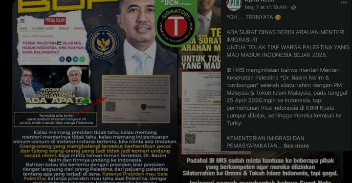 Keliru: Dokumen Penolakan Warga Palestina Masuk Indonesia dari Imigrasi